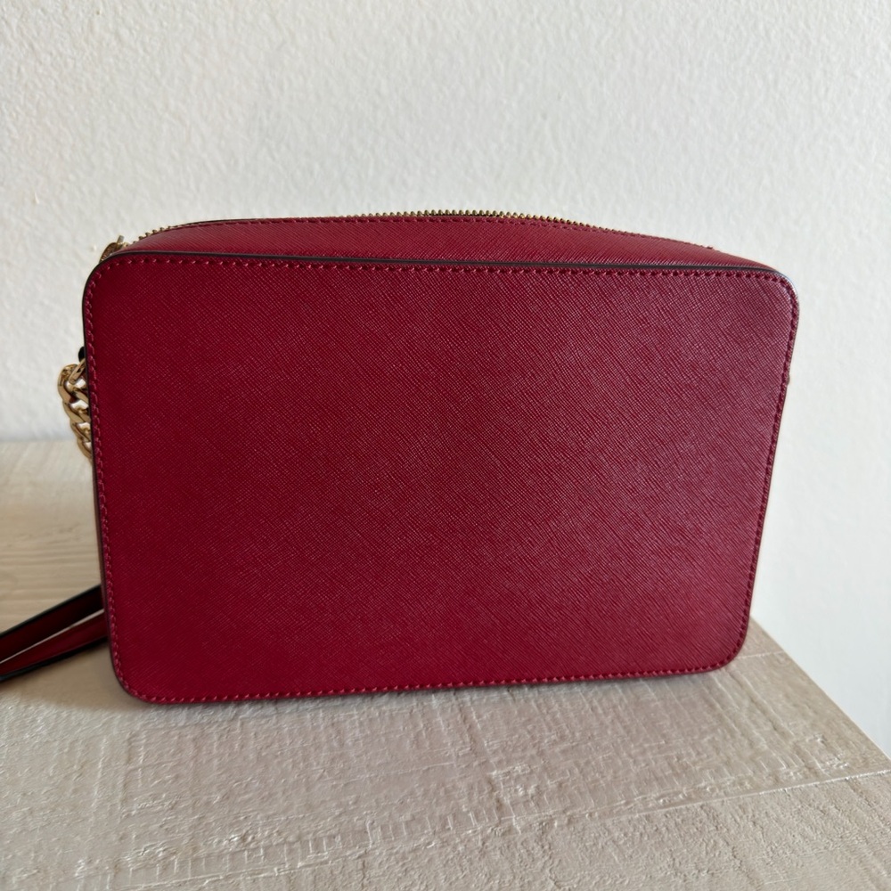 Michael Kors Burgundy Crossbody Bag with Gold Chain - Picture 3 of 5